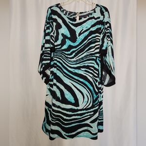 Cacique Black/Teal Swim Coverup Size 18-20  #beach #travel #tropical #vacation